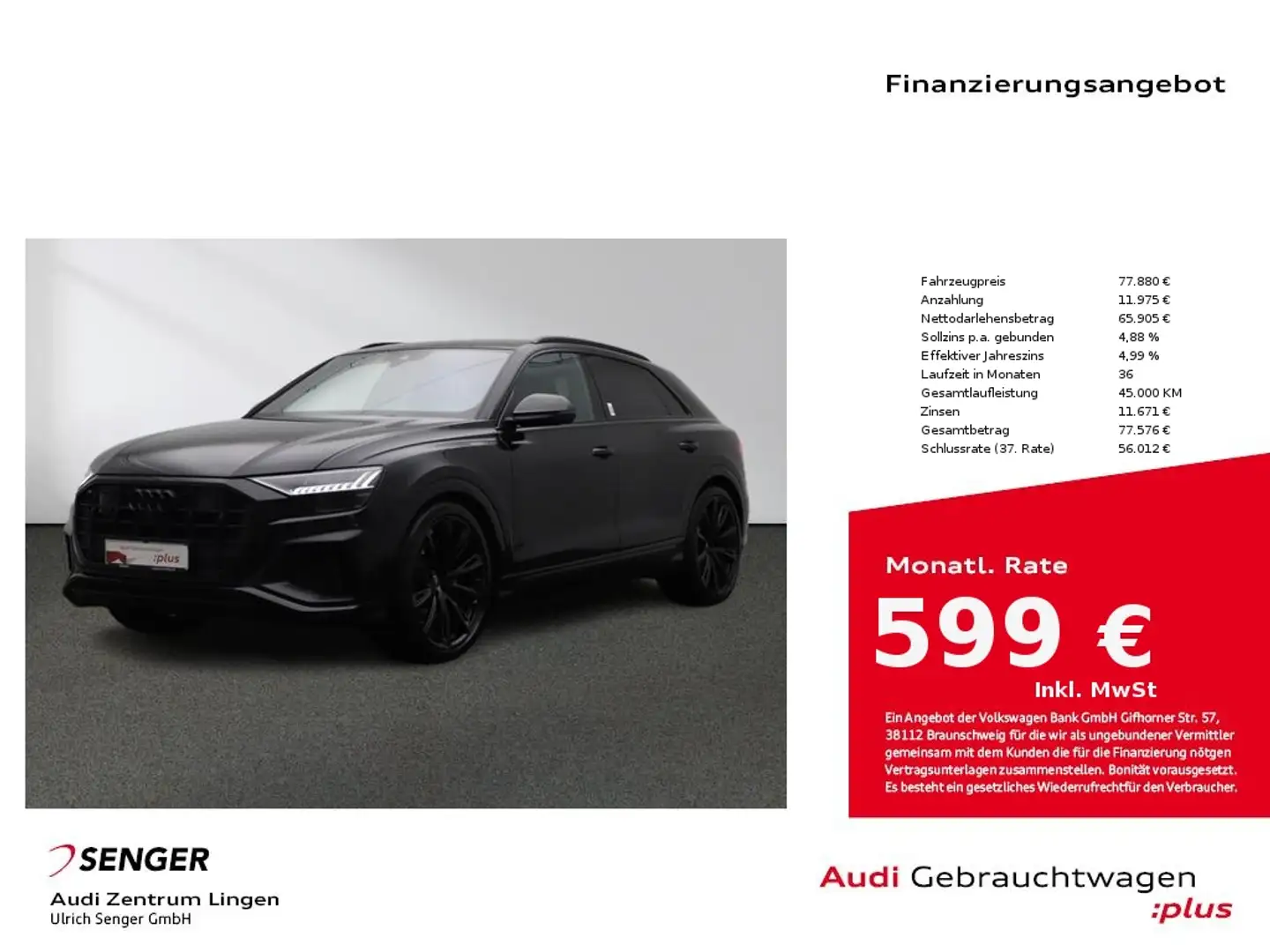 Audi SQ8 competition plus 4.0 TFSI quattro Matrix B&O Noir - 1