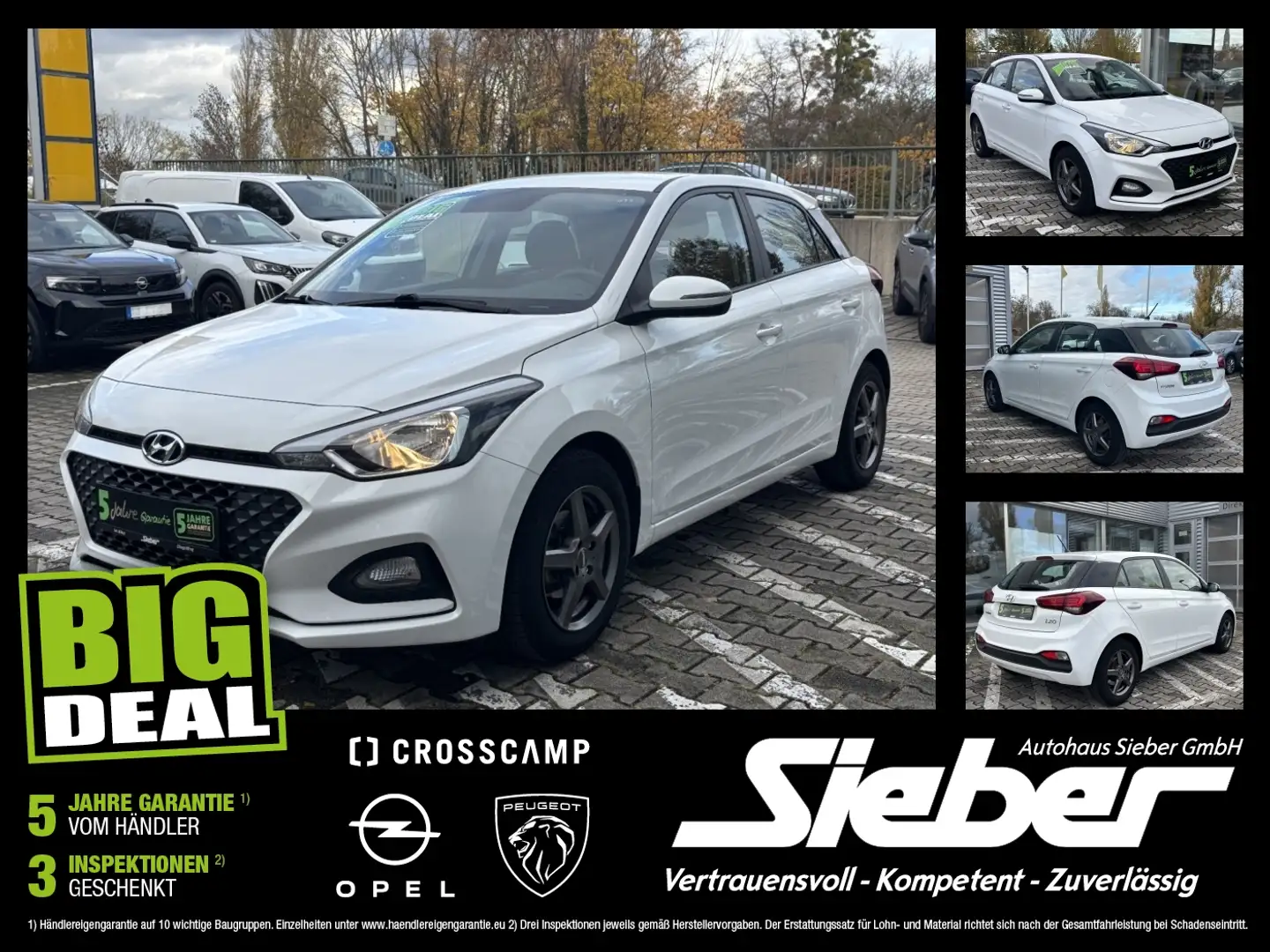 Hyundai i20 1.2 Select Bluetooth*Regensensor*Klima Weiß - 1