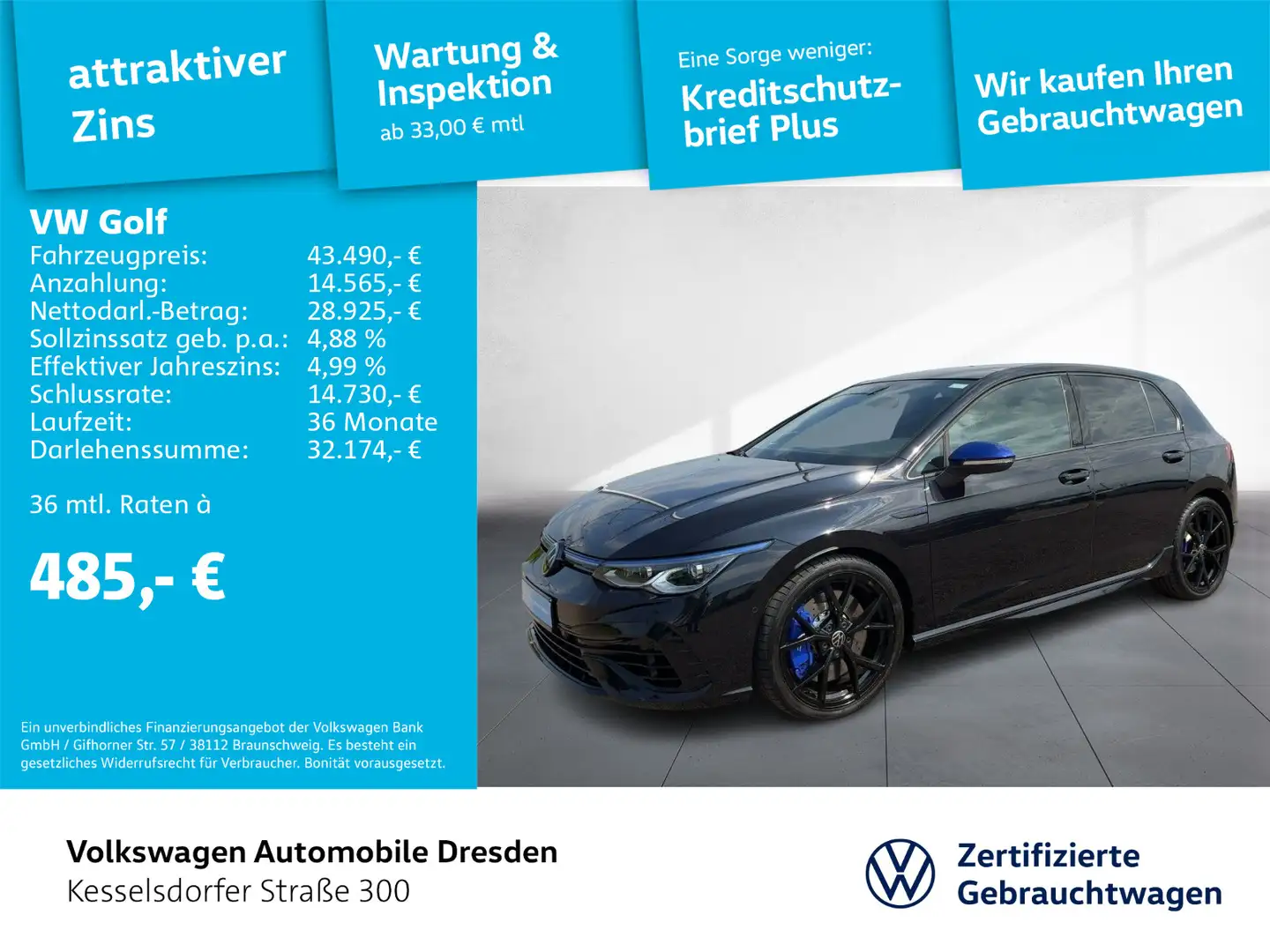Volkswagen Golf VIII R 2.0 TSI DSG 4M 20 Years Navi LED DAB Noir - 1