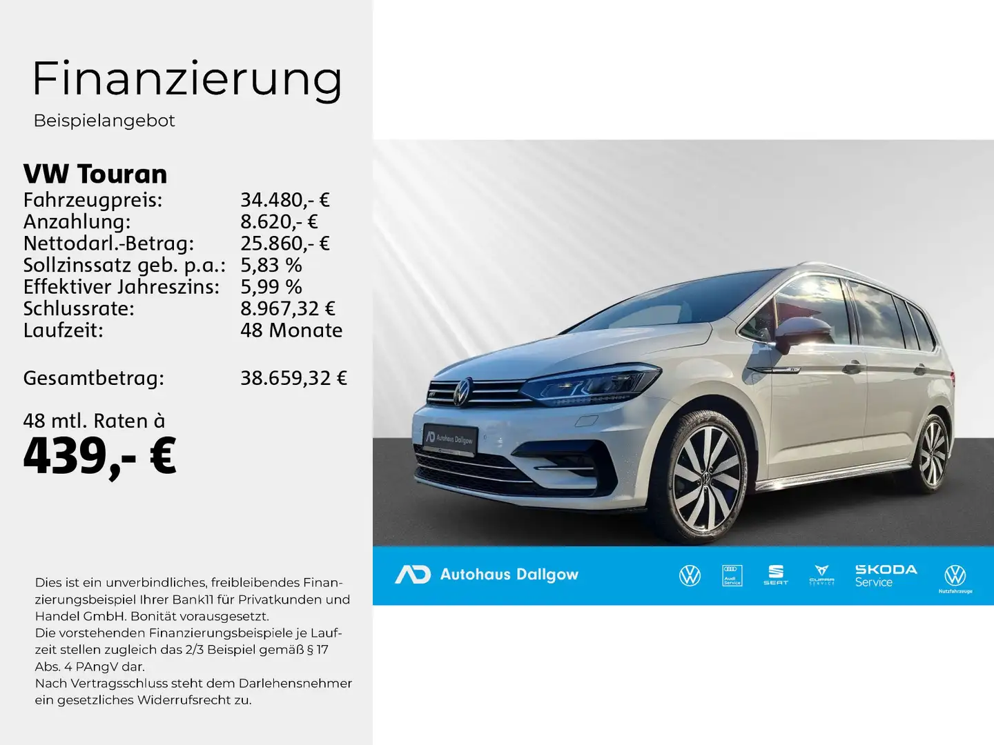 Volkswagen Touran Highline 1,5 l TSI OPF 110 kW (15 0 PS) 7 Weiß - 2