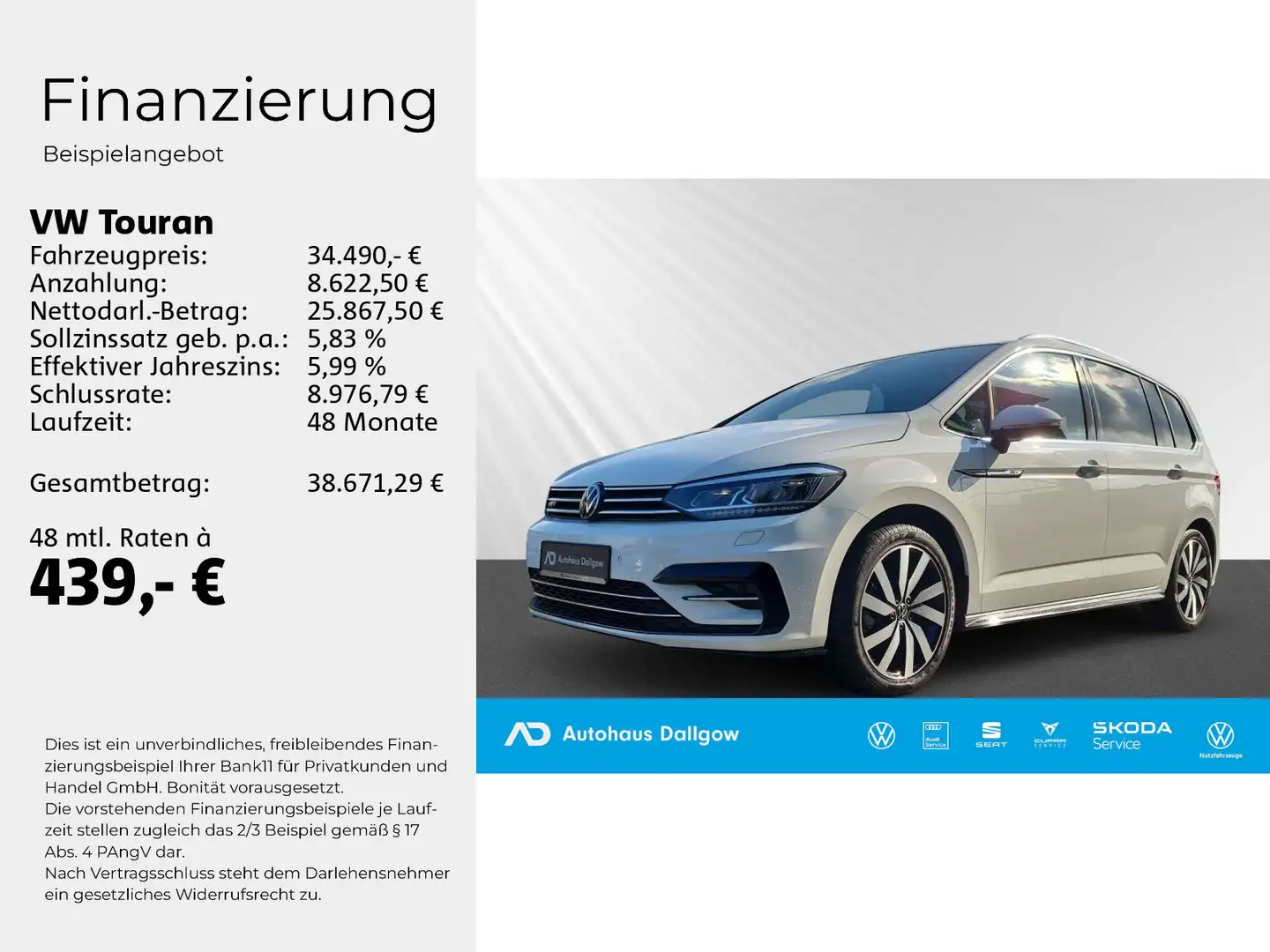 Volkswagen Touran Highline 1,5 l TSI OPF 110 kW (15 0 PS) 7 Weiß - 2