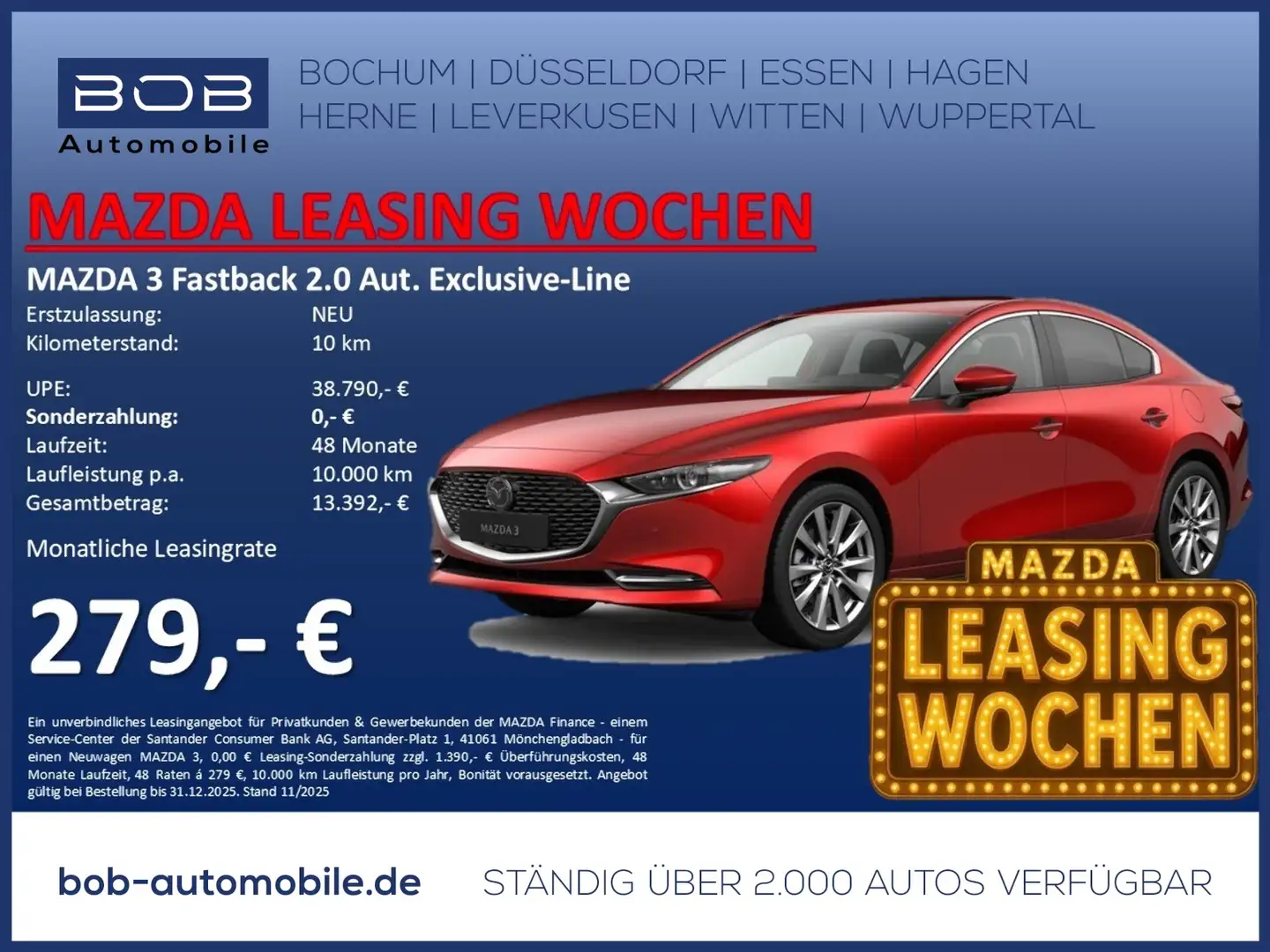 Mazda 3 2.0L e-SKYACTIV X 6AT FWD Exclusive-Line Rot - 1