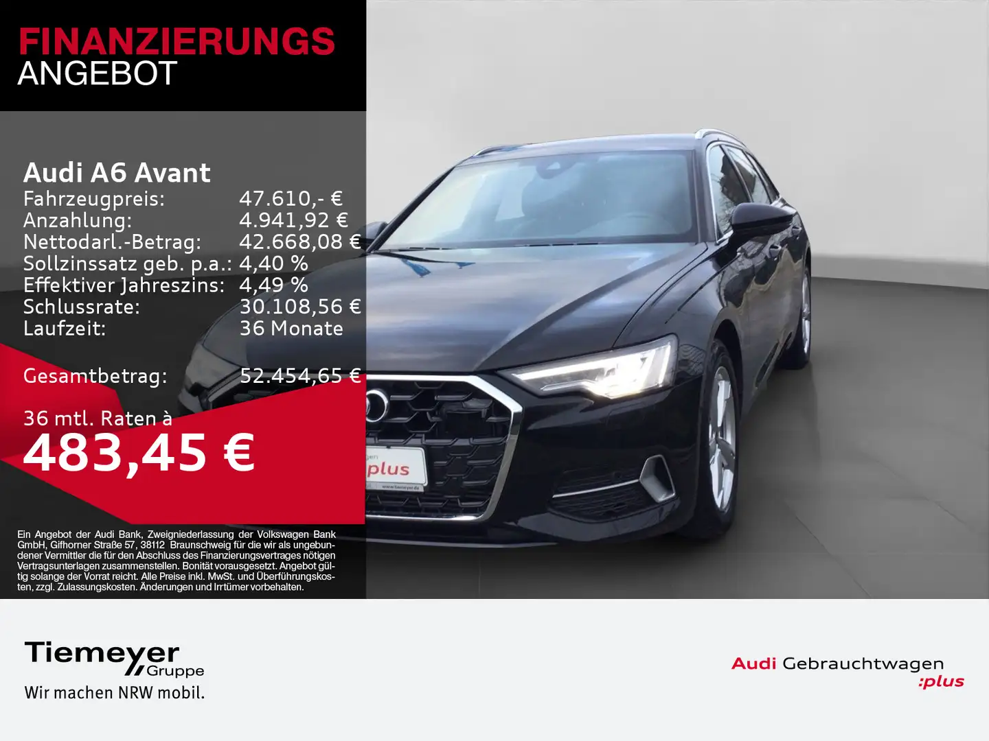 Audi A6 45 TFSI ADVANCED LEDER AHK MEMORY KAMER Schwarz - 1