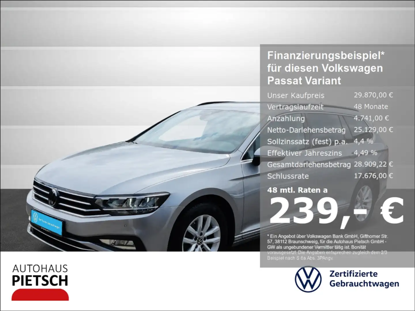 Volkswagen Passat Variant 1.5 TSI Business LED AHK NAVI ACC Silber - 1