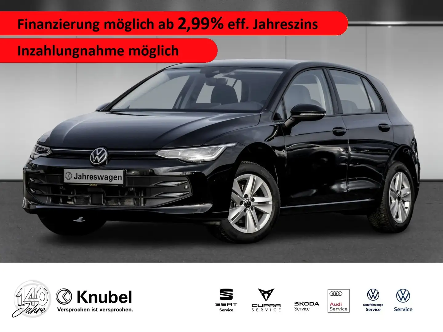 Volkswagen Golf VIII Life 1.5 TSI LED/NAVI/AHK/ACC/GJR Noir - 1