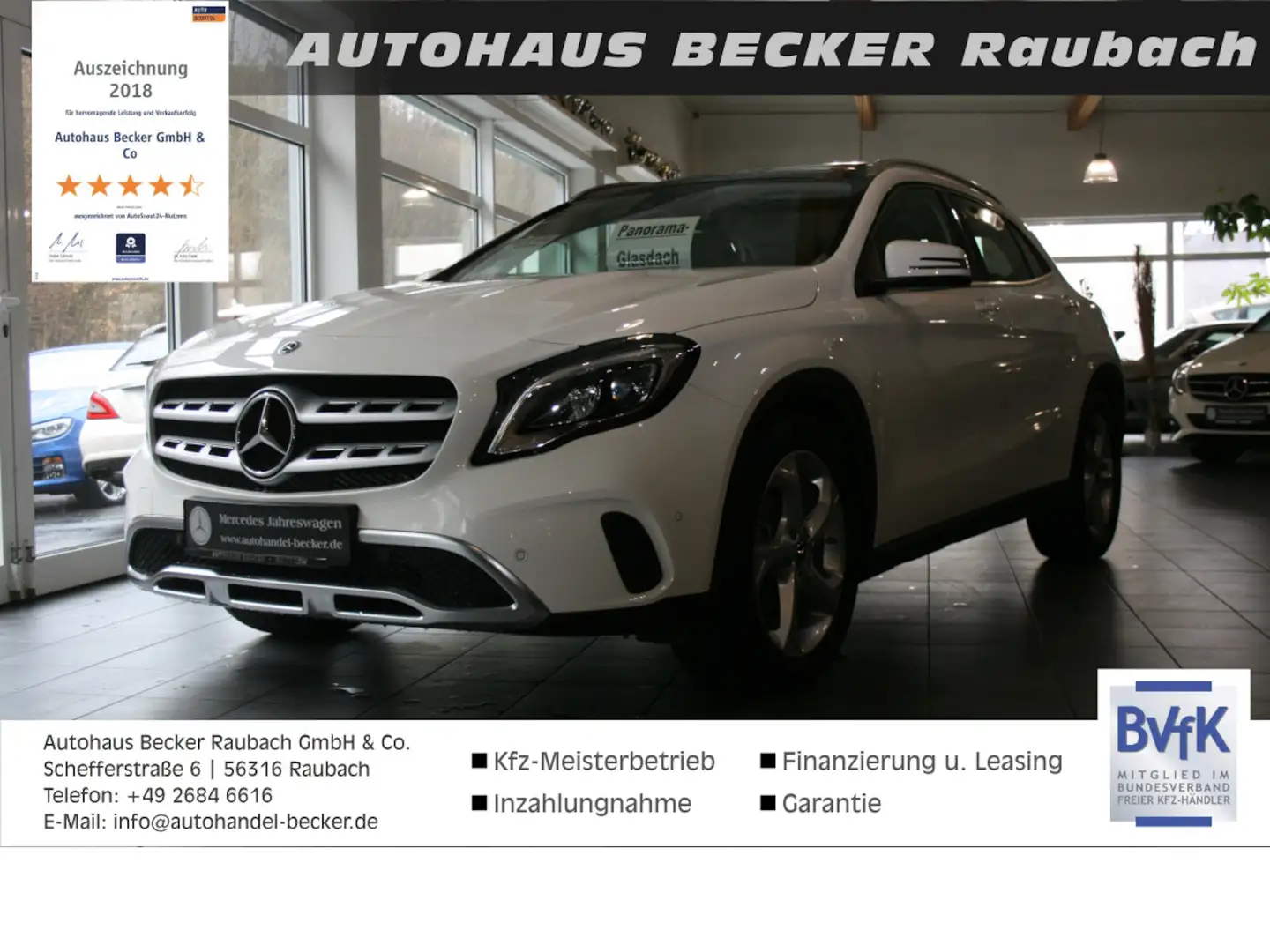 Mercedes-Benz GLA 200 Urban *LED *AHK *Pano-Dach *Navi Weiß - 1