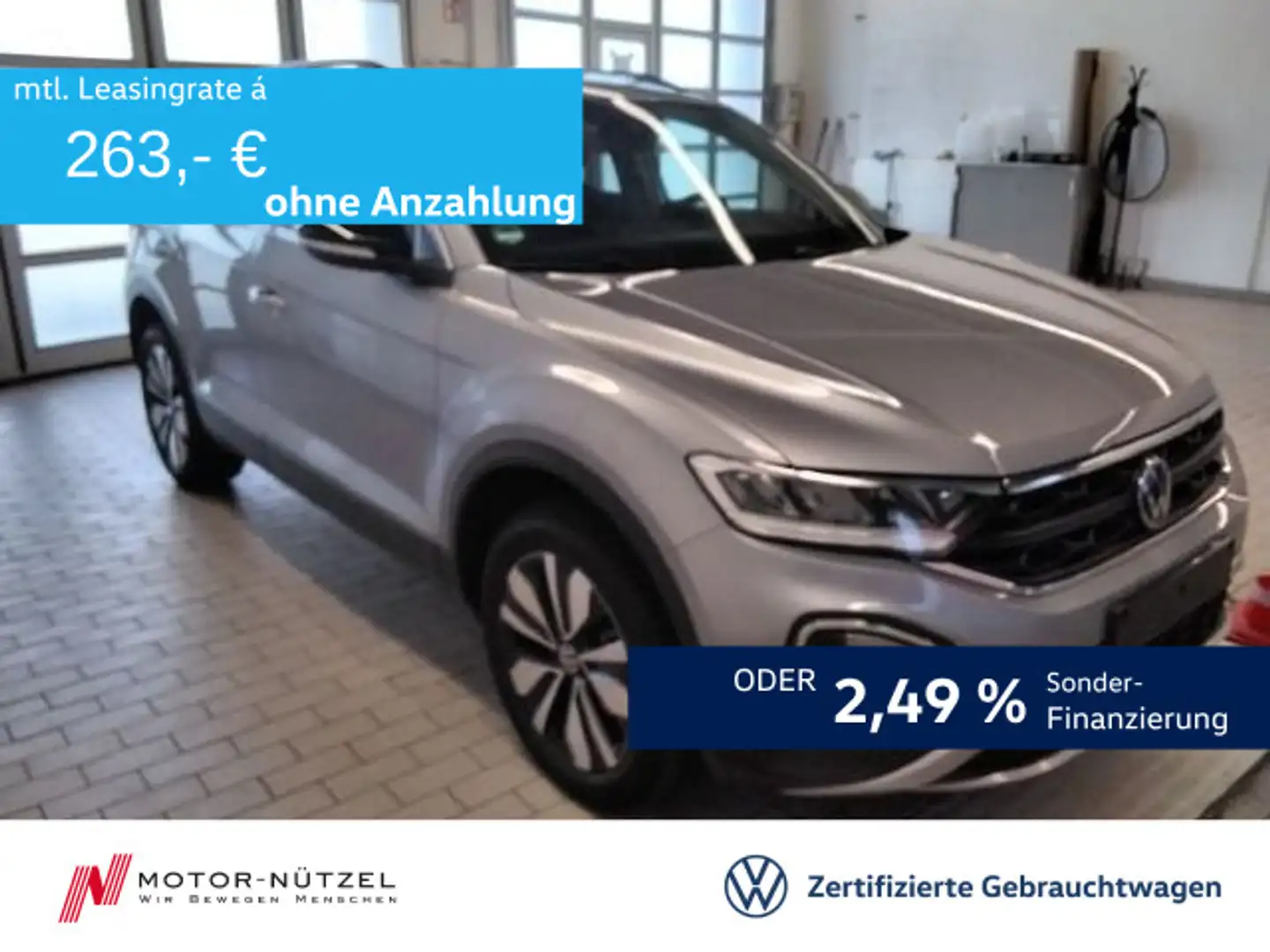 Volkswagen T-Roc 1.0 TSI GOAL 5JG+LED+NAVI+STDHZG+ACC+DAB Silber - 1