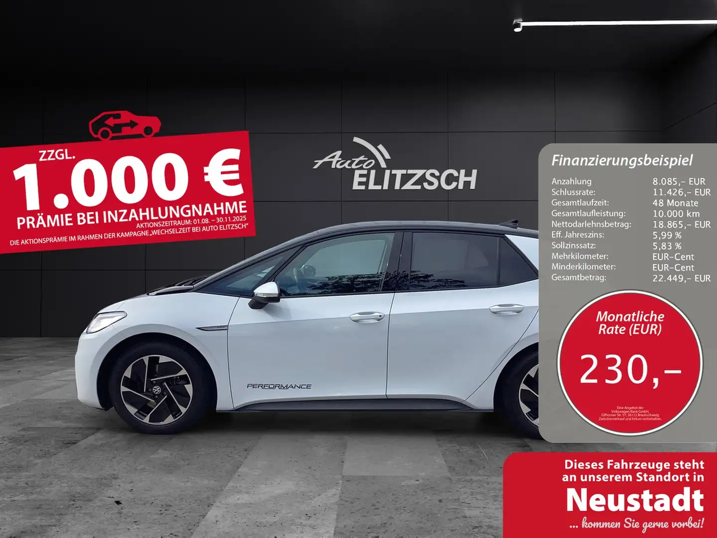 Volkswagen ID.3 Pro Performance MATRIX ACC 18" RFK NAVI SHZ Weiß - 1