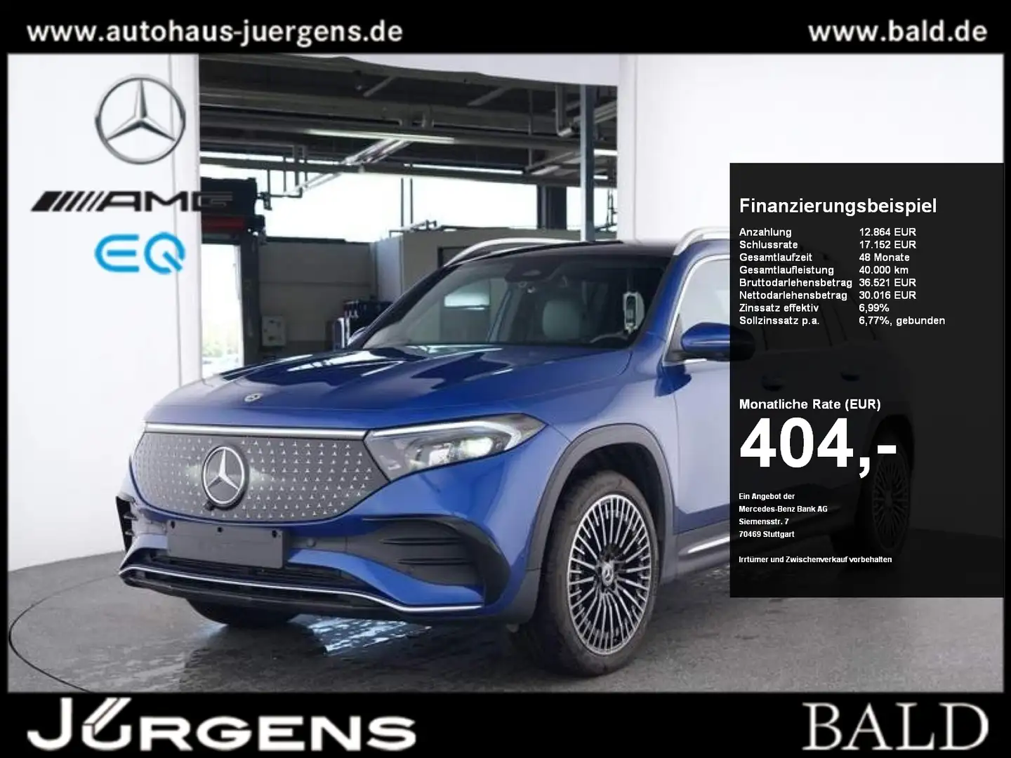 Mercedes-Benz EQB 300 4M AMG-Sport/Pano/Distr/Memo/Winter/20' Blauw - 1
