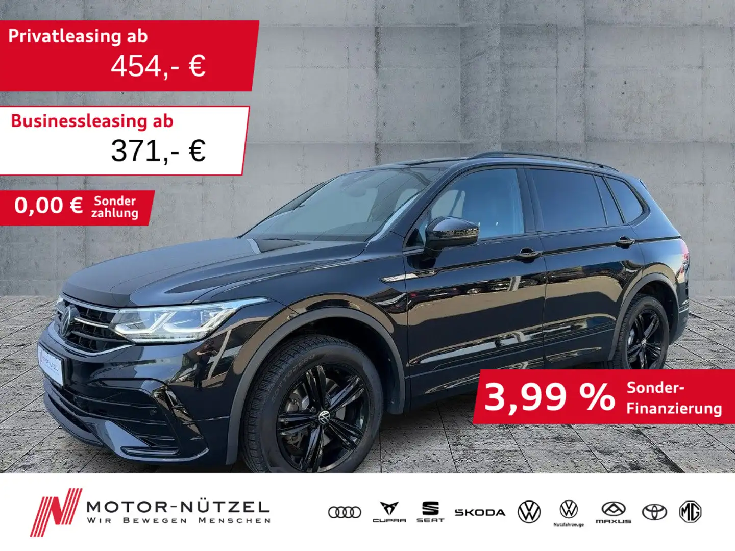 Volkswagen Tiguan Allspace 2.0 TDI 4M DSG R-LINE MATRIX+AHK Schwarz - 1