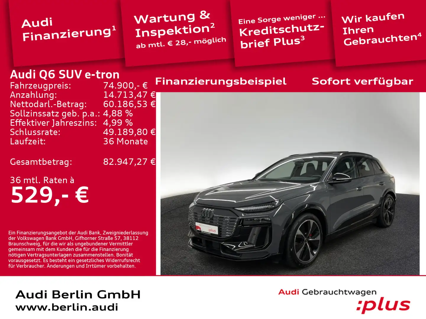 Audi Q6 e-tron quattro LED 360°K PANO HUD VIRTUAL Grau - 1