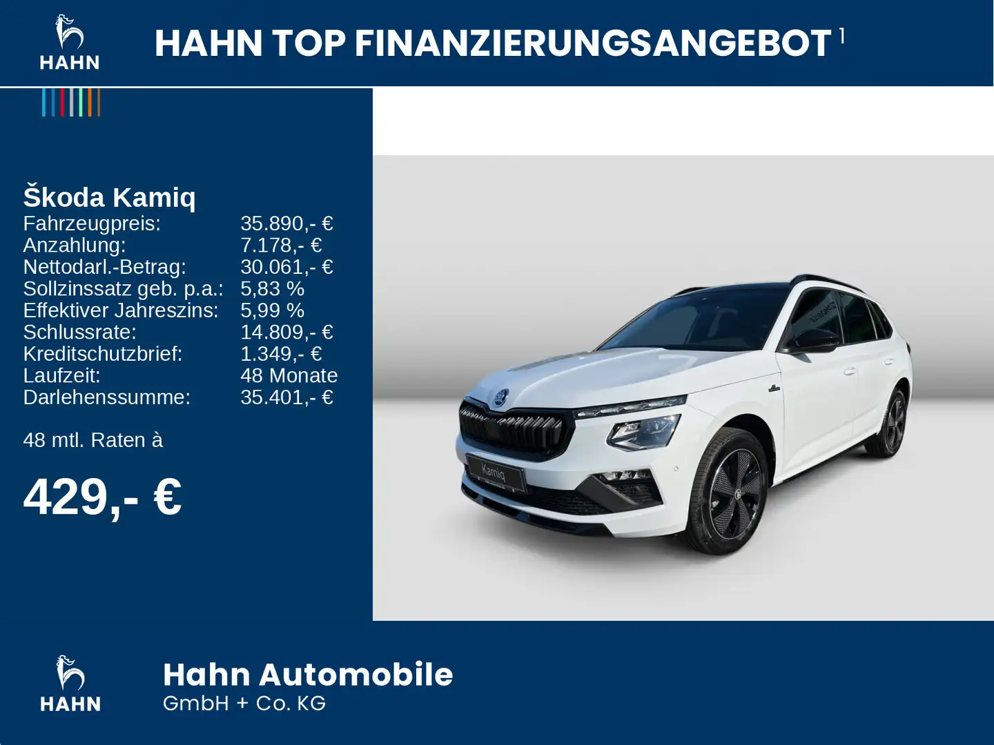 Skoda Kamiq Monte Carlo TSI DSG 150PS AHK Assistenz Na Weiß - 2