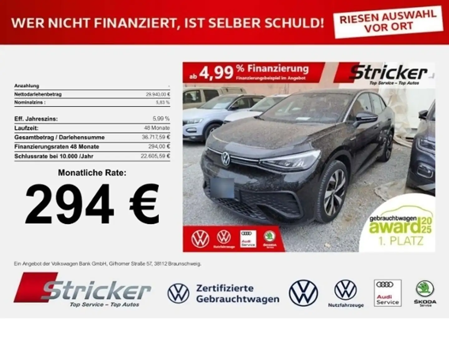 Volkswagen ID.5 Pro Performance 150/77 294,-ohne Anzahlung Navi A Noir - 1