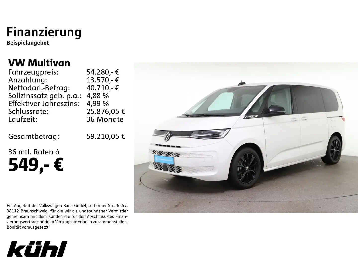Volkswagen T7 Multivan T7 Multivan 2.0 TDI DSG Life Matrix ACC Navi Muf Weiß - 2