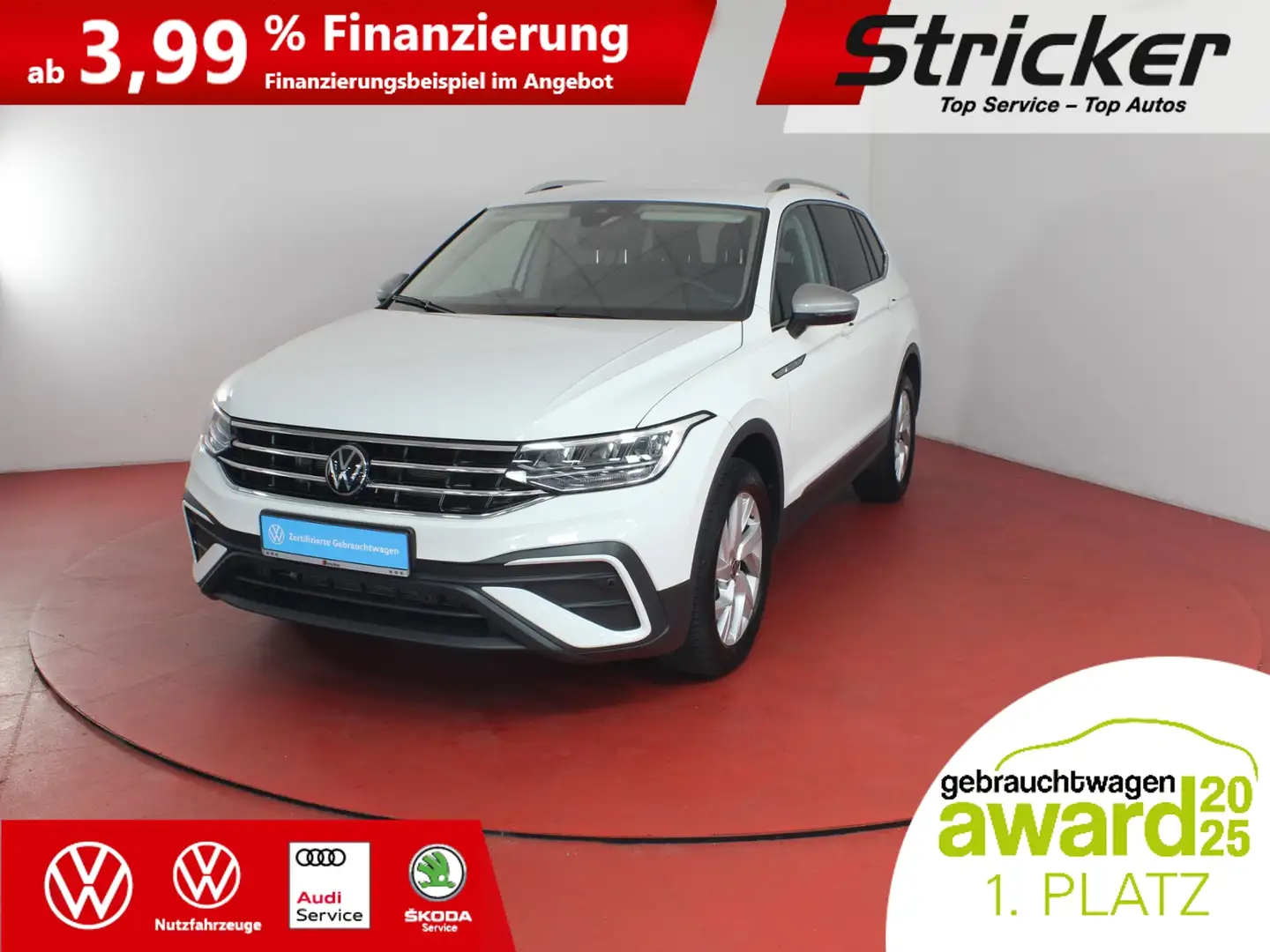 Volkswagen Tiguan Allspace Life 2.0TDI DSG 342,-ohne Anzahlung AHK 7-Sitzer Weiß - 2
