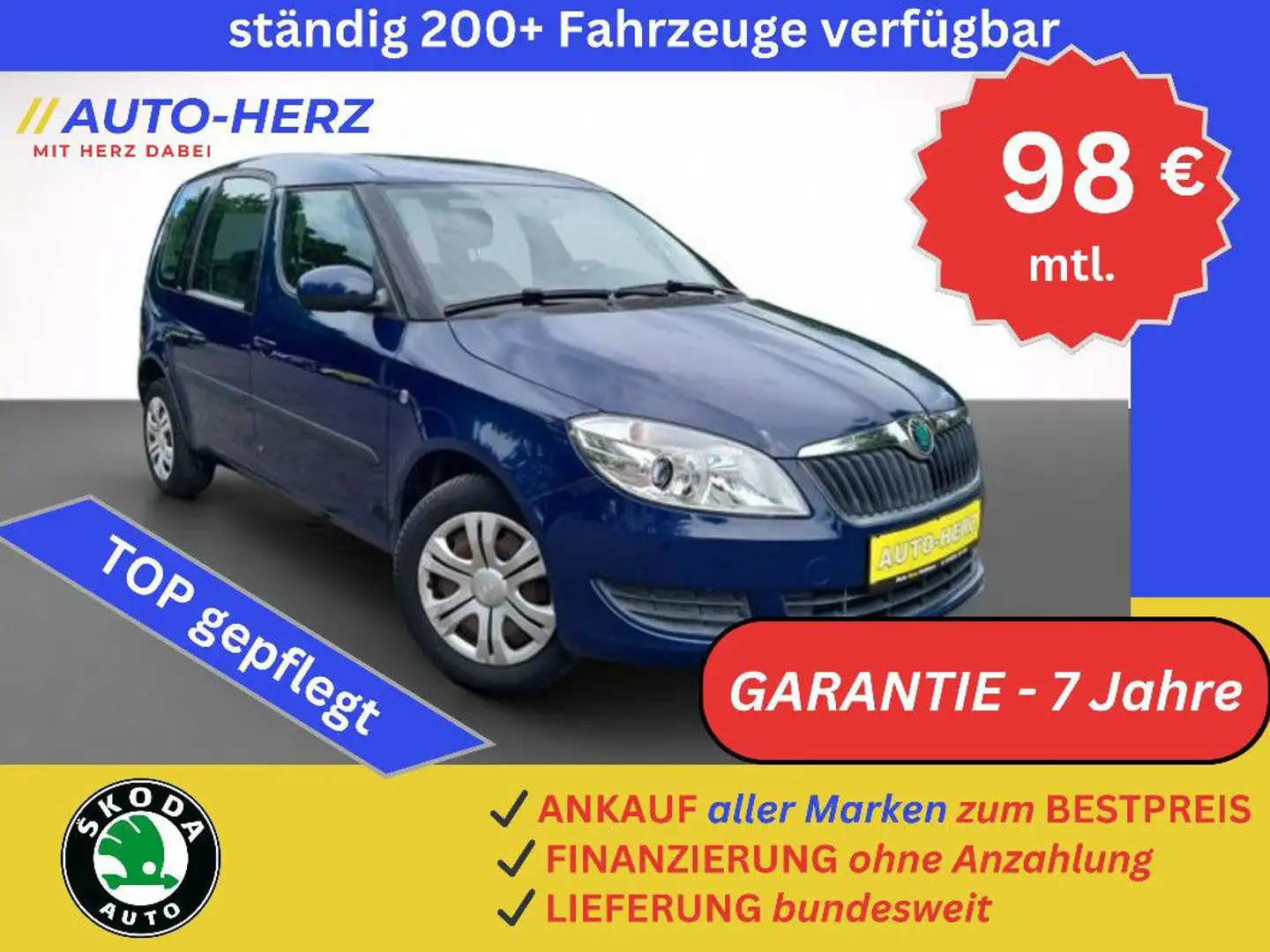 Skoda Roomster Ambition *KLIMA-WENIG KM-NAVI-PDC* Blau - 1