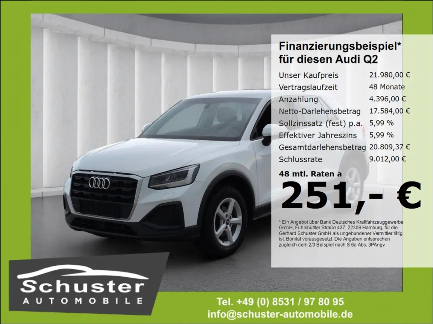 Audi Q2 35TFSI*S-tron LED Navi PDCv+h 2Z-Klima Alarm Weiß - 1