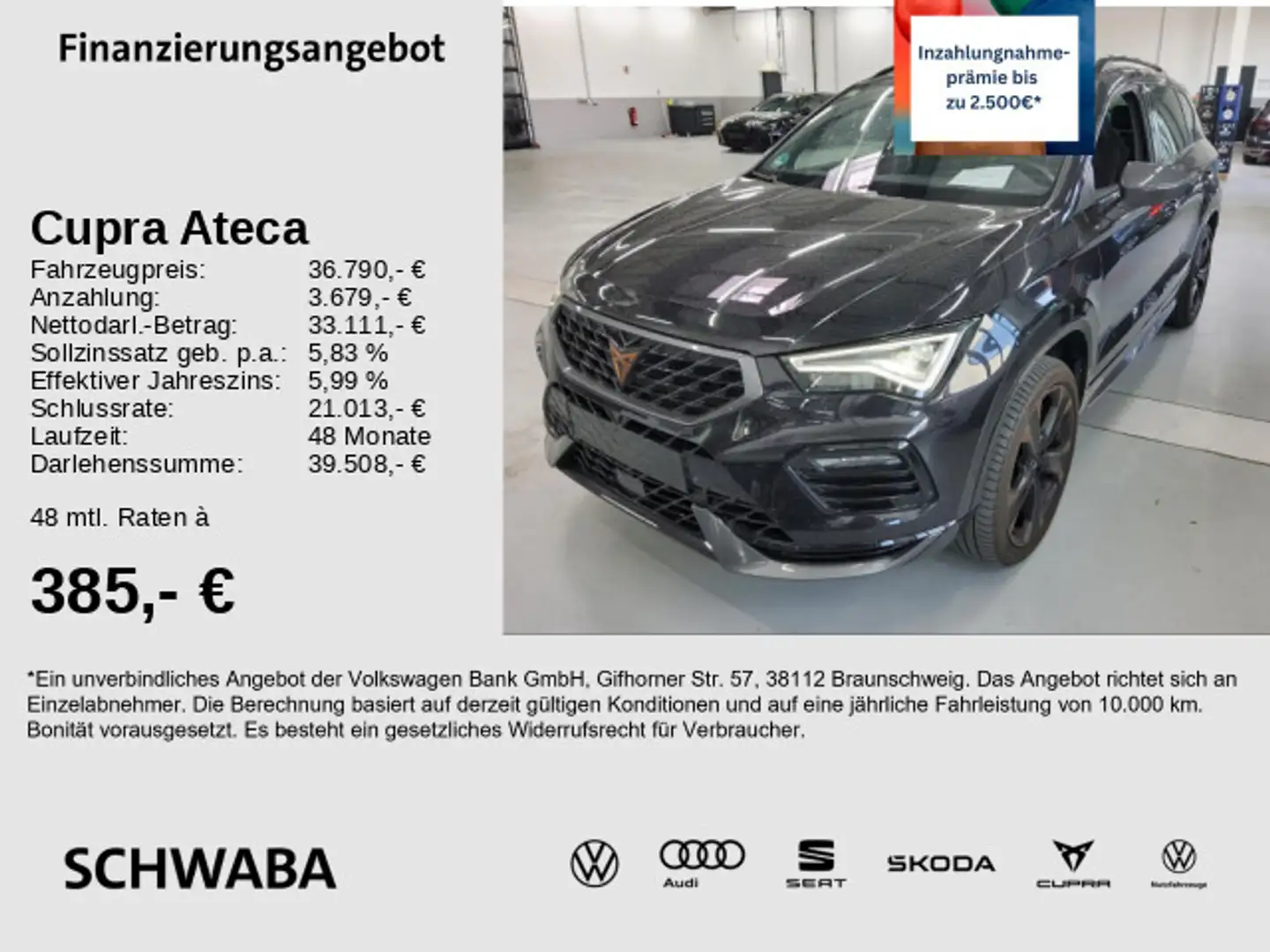 CUPRA Ateca Cupra Ateca VZ 2.0 TSI 4D DSG *ACC*LED*BEATS*19* Negro - 1