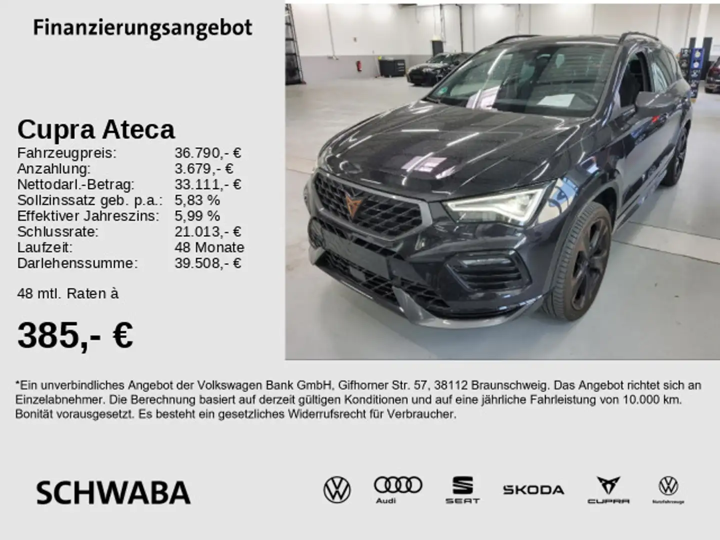 CUPRA Ateca Cupra Ateca VZ 2.0 TSI 4D DSG *ACC*LED*BEATS*19* Czarny - 1