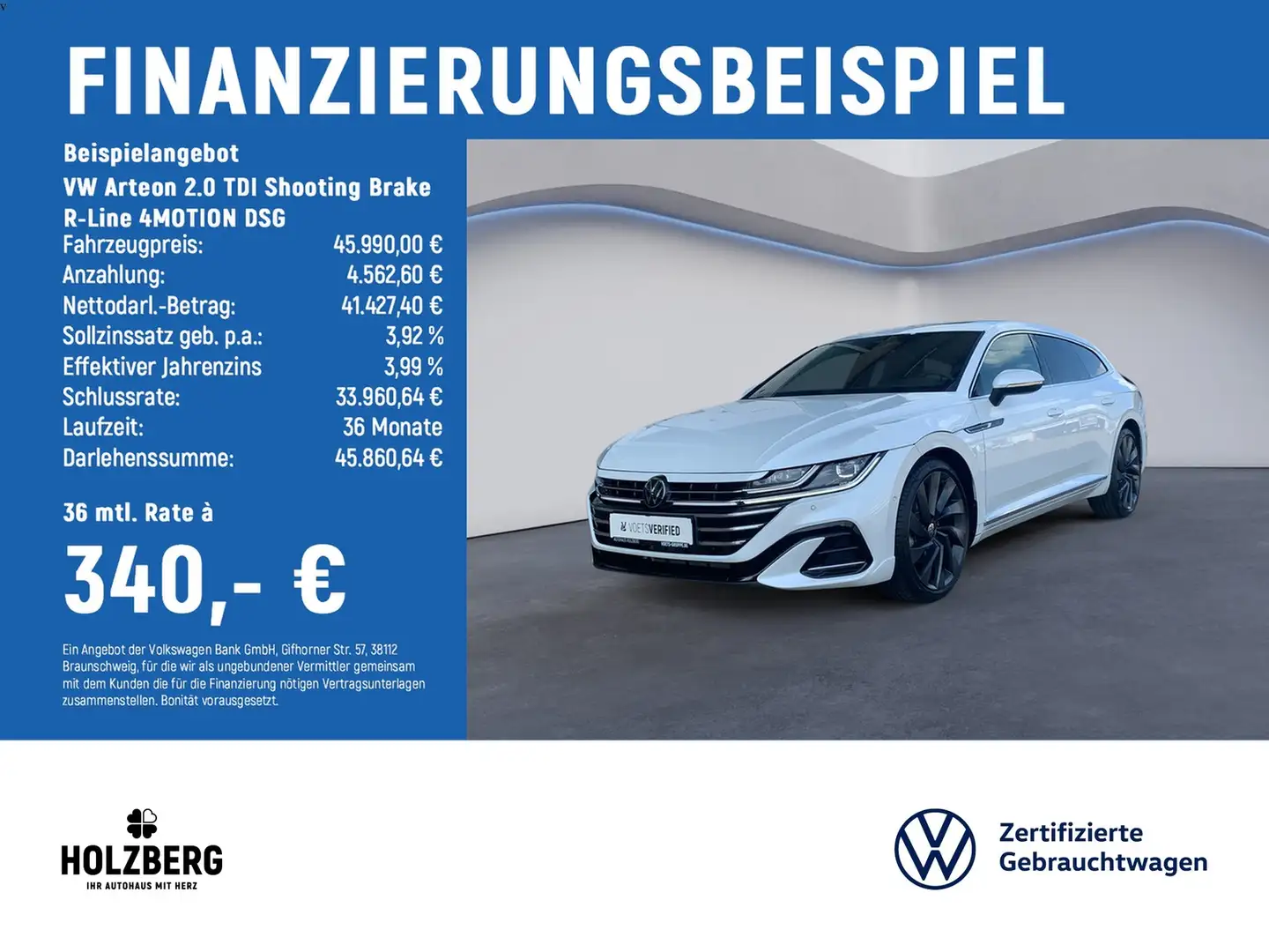 Volkswagen Arteon 2.0 TDI Shooting Brake R-Line 4MOTION DSG AHK+P... Weiß - 2