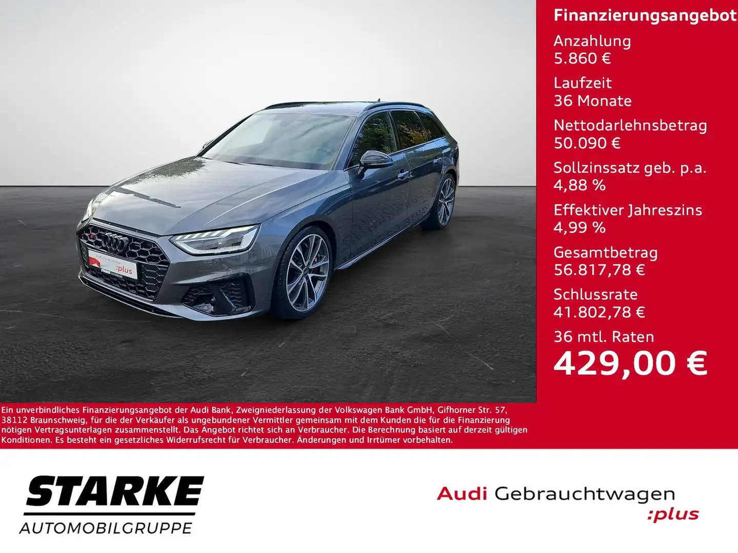 Audi S4 Avant TDI tiptronic quattro NaviPlus Matrix AHK... Grau - 1