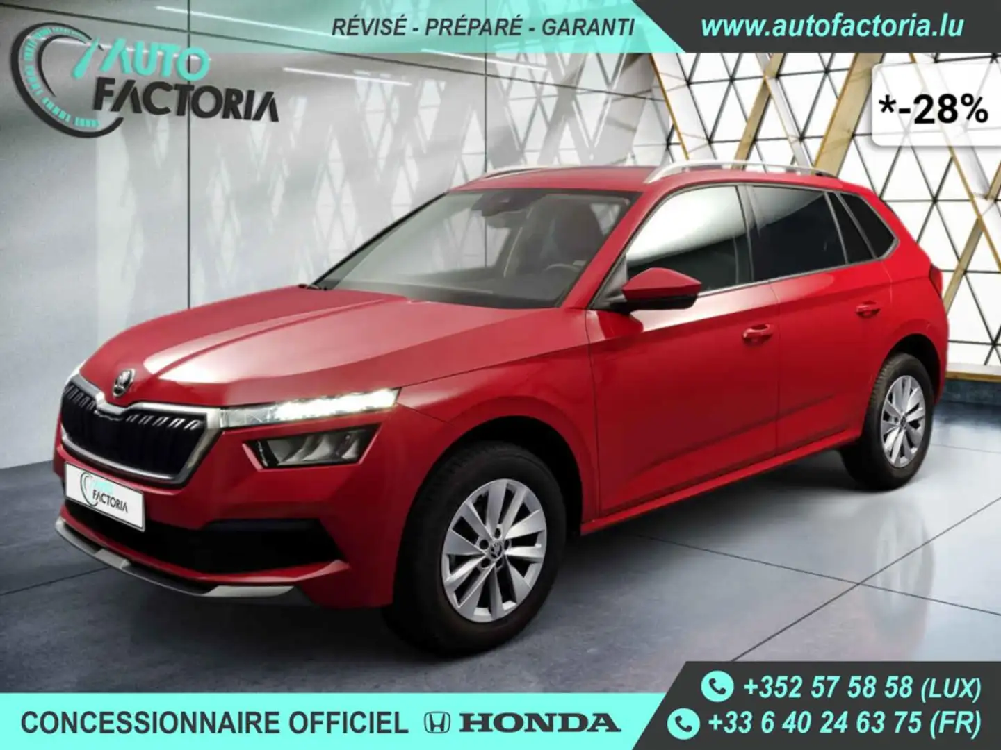 Skoda Kamiq -28% 1.0 TSI 110cv +MIRRORLINK+CAM+LED+Options Rouge - 1