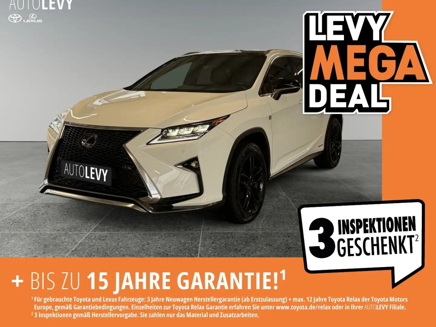 Lexus RX 450h F-Sport +Navi+Pano+HeadUp+360 Kam+ Weiß - 1