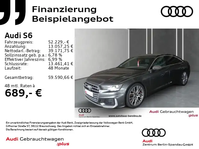 Audi S6 S6 Lim. *360°*NAV+*Virt.C+*PDC+*GRA*SHZ*