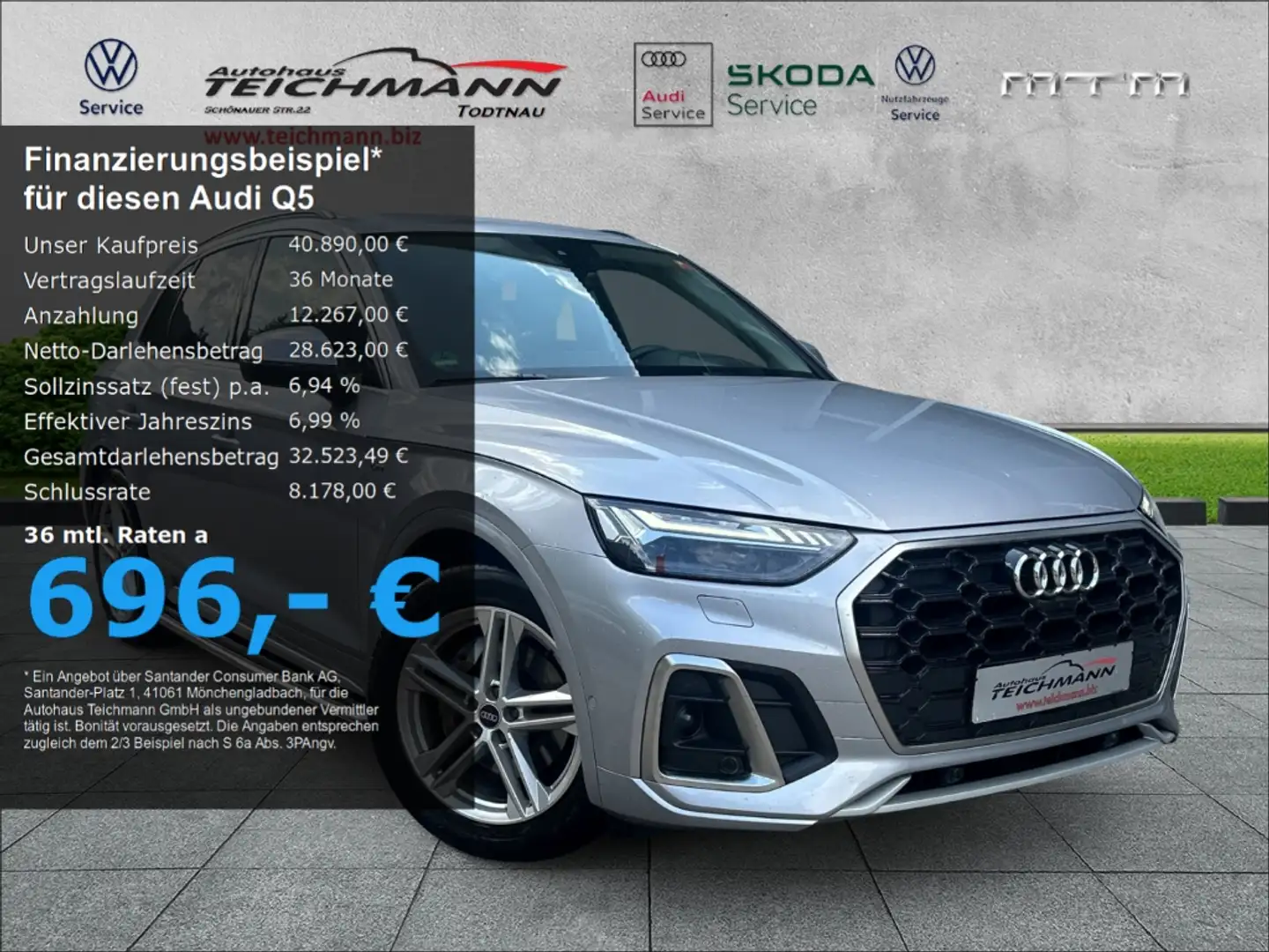 Audi Q5 35 TDI S line 2.0 EU6d Silber - 1
