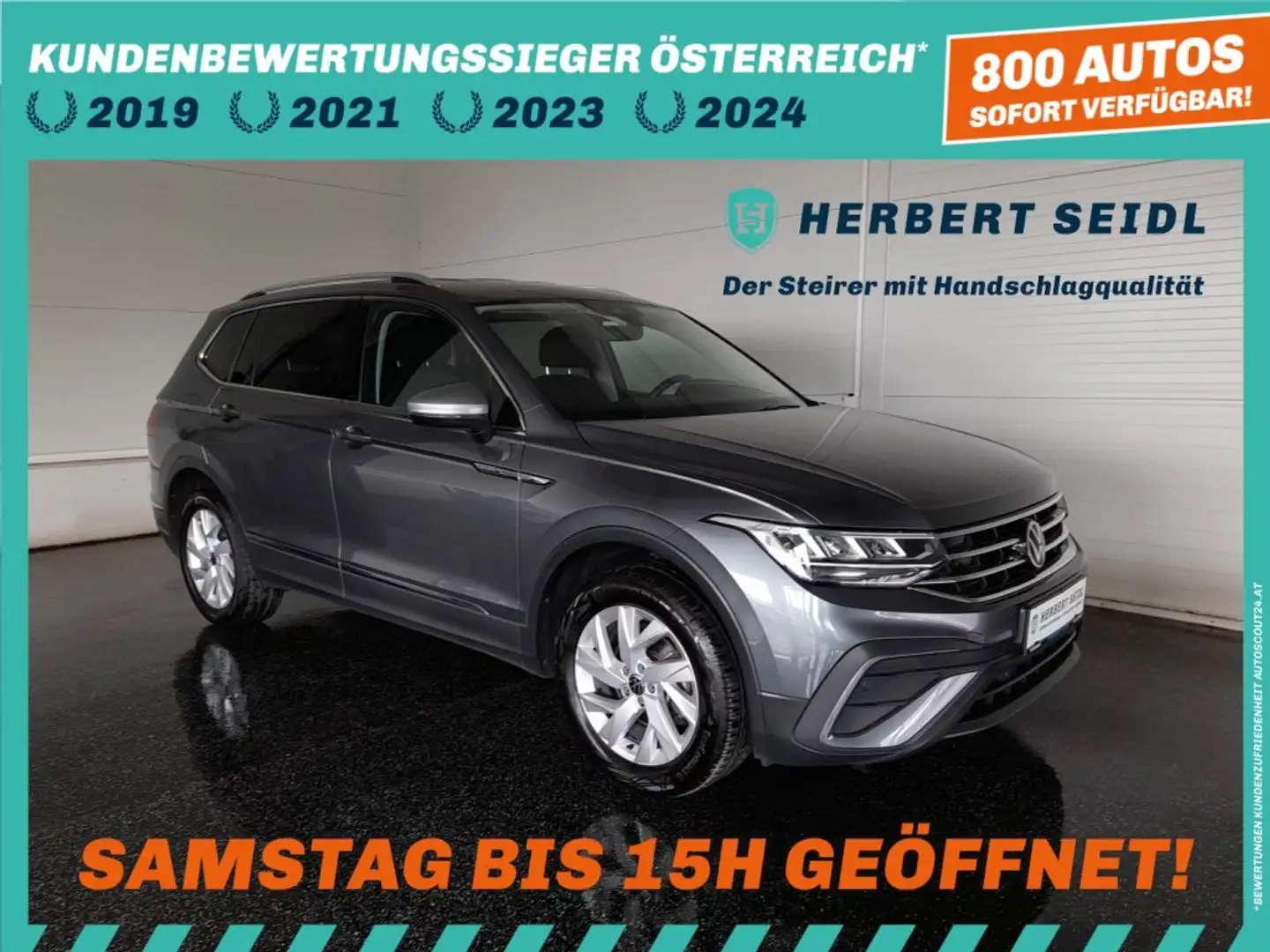 Volkswagen Tiguan Allspace LIFE 2,0 TDI DSG *LED MIT FLA / HEAD-UP / VIRTUELL PRO / NAVI / AHV / ACC / E-KLAPPE / VERKEHRSZEICHENASSIST* Grau - 1