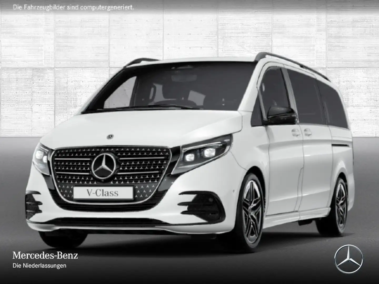 Mercedes-Benz V 300 d EXCLUSIVE+AMG+9G+AHK+StandHZ+Klimaautom Weiß - 2
