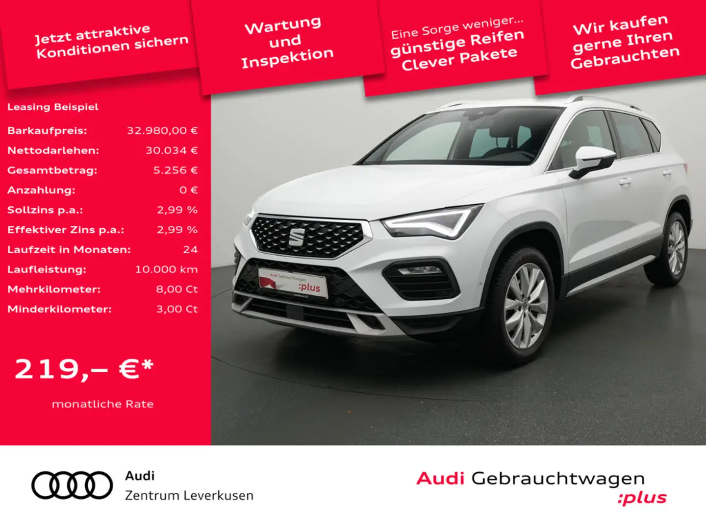 SEAT Ateca Xperience DSG NAVI VIRT LEDER ACC KAM S Weiß - 1