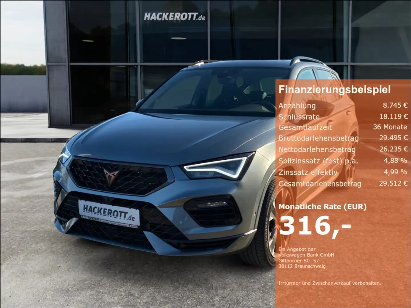 CUPRA Ateca 4Drive 2.0 TSI DSG PDC Pano ACC Navi Grau - 1
