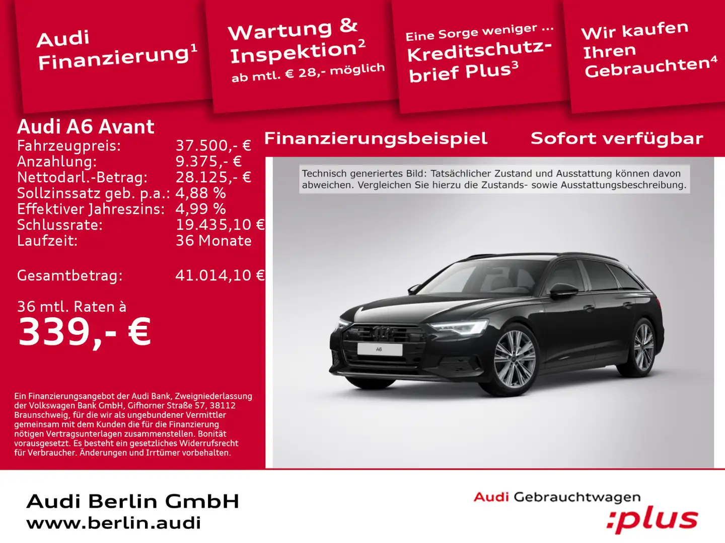 Audi A6 sport 40 TDI qu.S tr. AHK MATRIX NAVI P Schwarz - 1