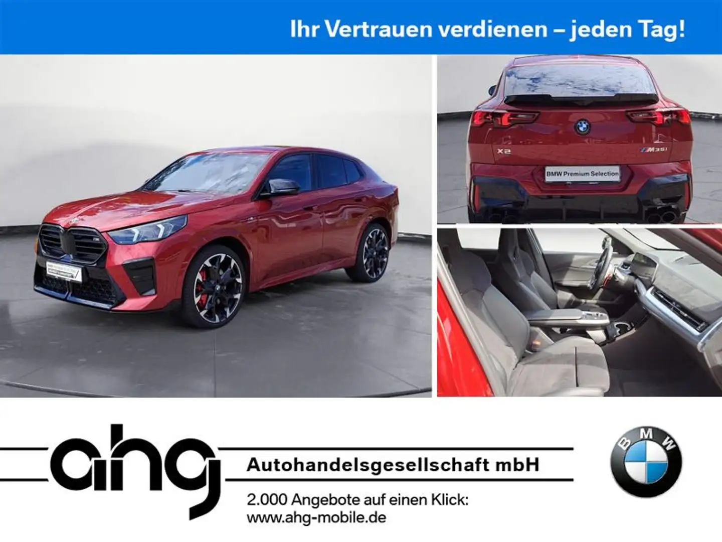 BMW X2 M35i xDrive Automatik mit Schaltwippen M-Spor Rot - 1