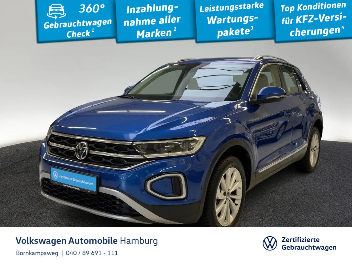 Volkswagen T-Roc 1.5 TSI Style  DSG Navi Sitzhzg Blau - 1