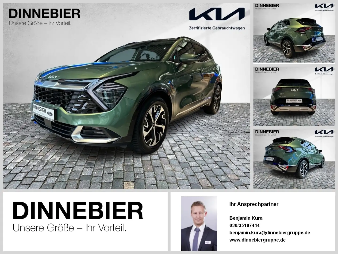 Kia Sportage Spirit 1.6T LED+360°+Glasdach+Navi Groen - 1