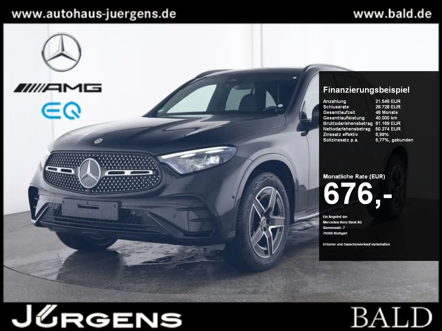 Mercedes-Benz GLC 400 e 4M AMG-Sport/Pano/AHK/Night/Distr/19' Černá - 1