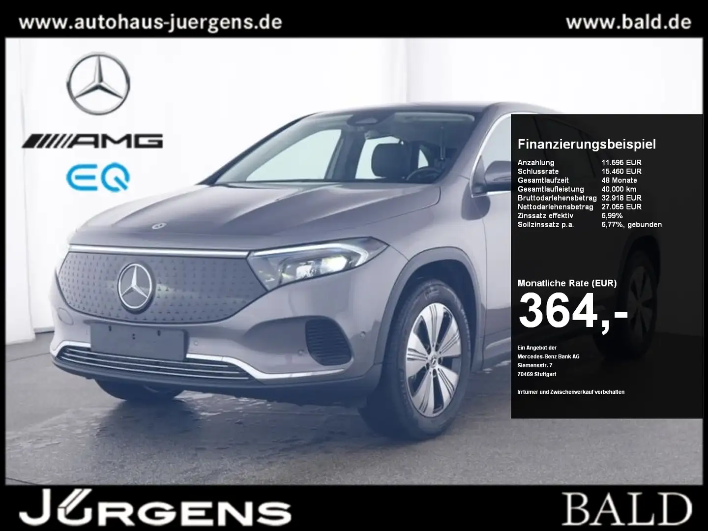 Mercedes-Benz EQA 350 4M Progressive/LED/Cam/AHK/Distr/winter Gris - 1