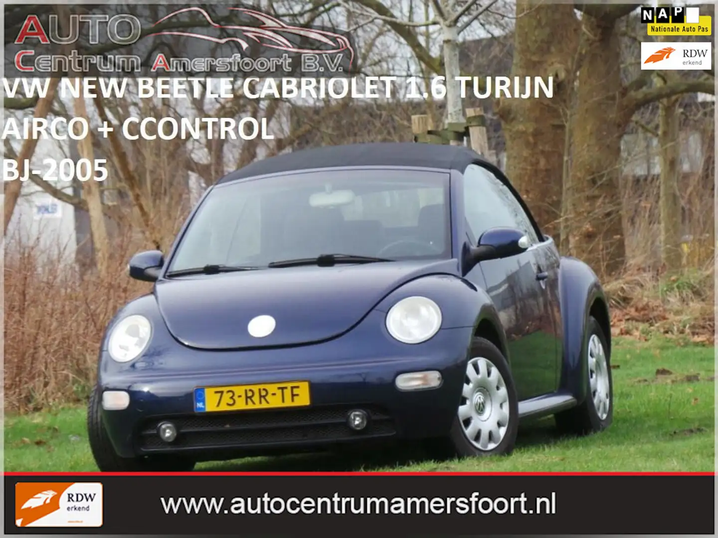 Volkswagen New Beetle Cabriolet 1.6 Turijn Comfort ( INRUIL MOGELIJK ) Bleu - 1