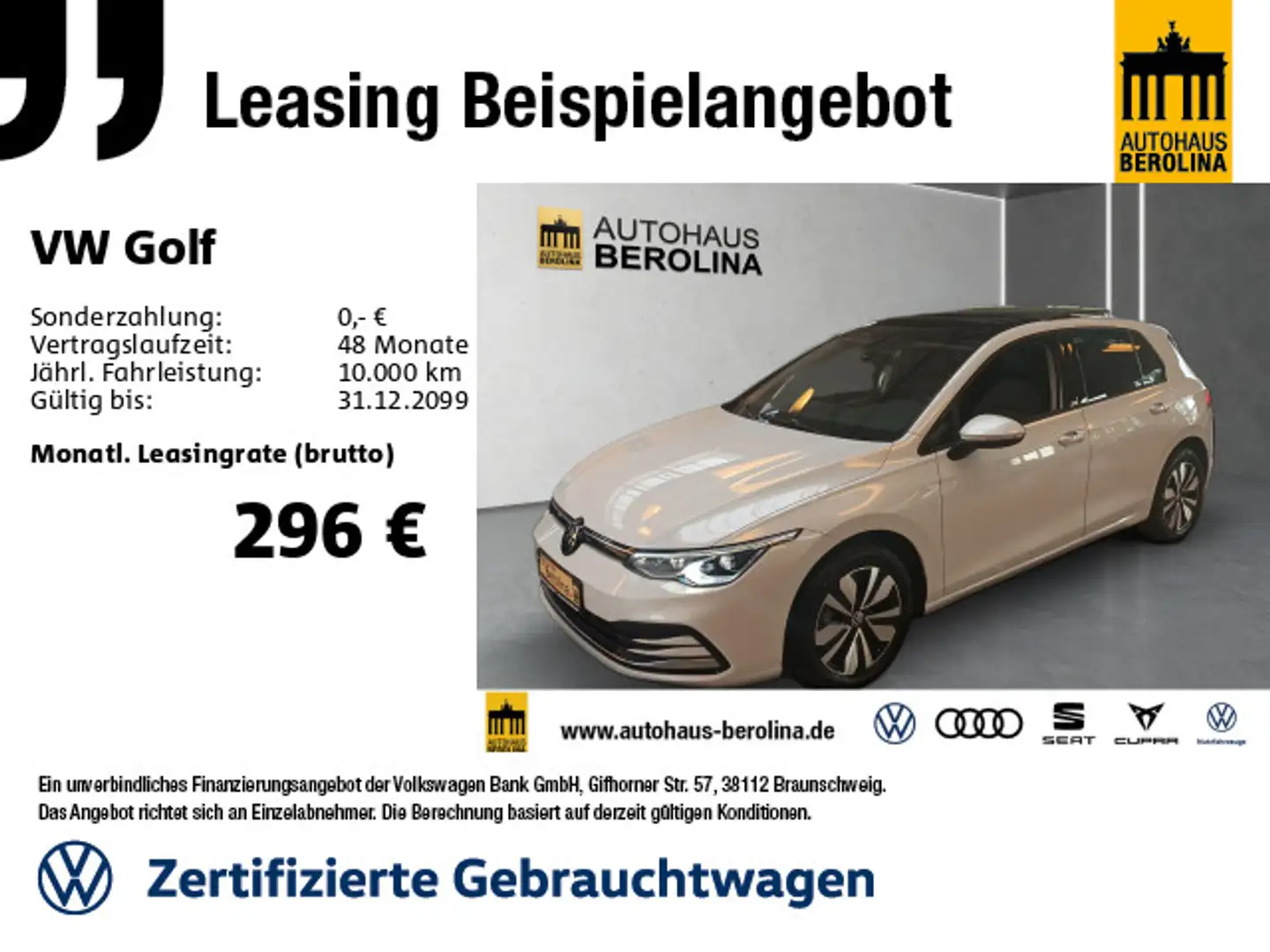 Volkswagen Golf VIII 1.0 eTSI Move DSG *PANO*StdHz*AHK*ACC* Weiß - 1