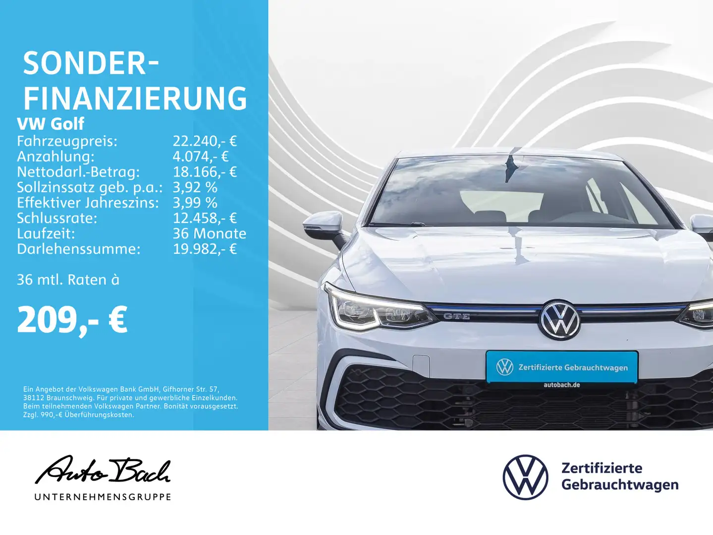 Volkswagen Golf GTE VIII GTE 1.4 TSI DSG eHybrid, Navi, LED, Ap Alb - 2