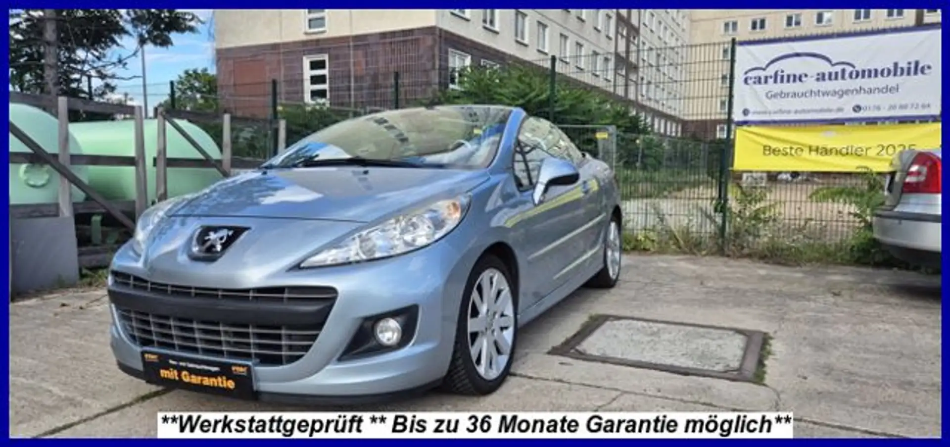 Peugeot 207 CC Platin. Leder Shz PDC Alu HU:NEU+GARANTIE Blau - 1