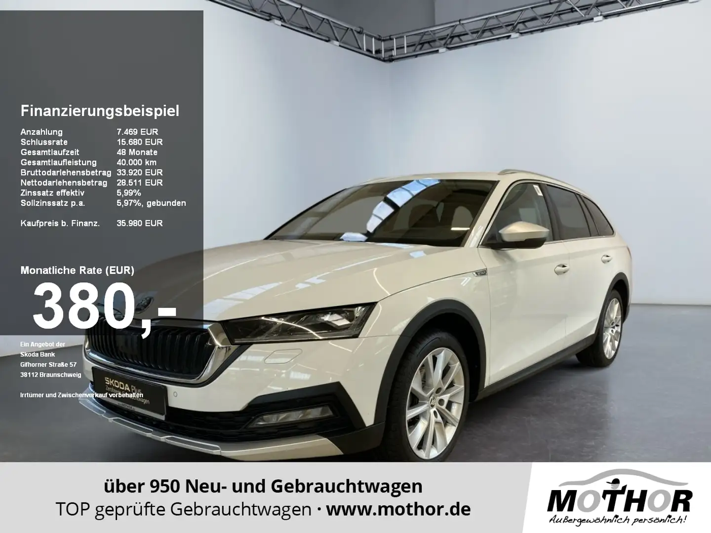 Skoda Octavia Combi Scout 2.0TDI DSG ACC DCC Navi Weiß - 1