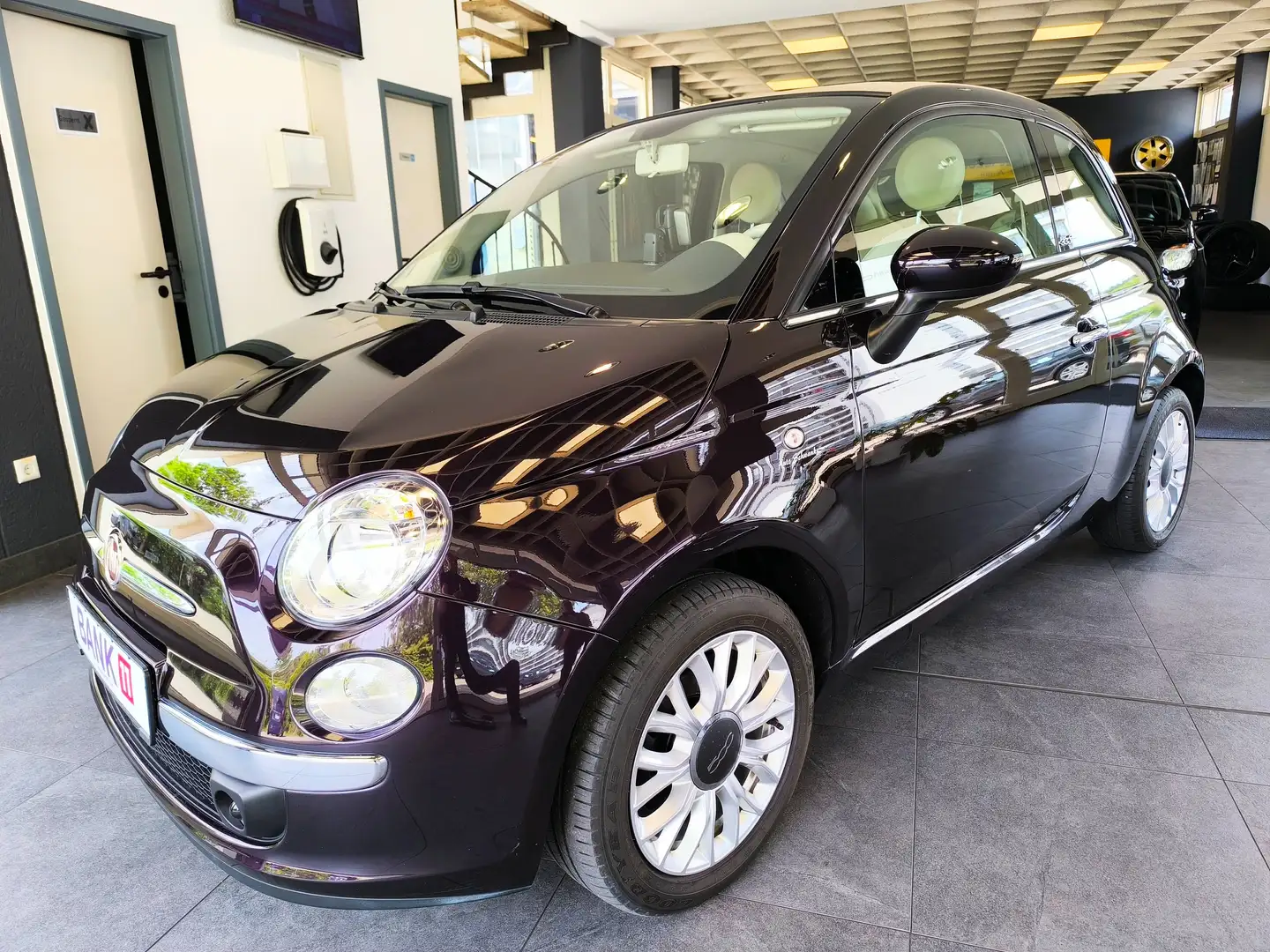 Fiat 500 Lounge-Cabrio.-Klimanlage.-Navig.-Aluf.- Lilla - 1