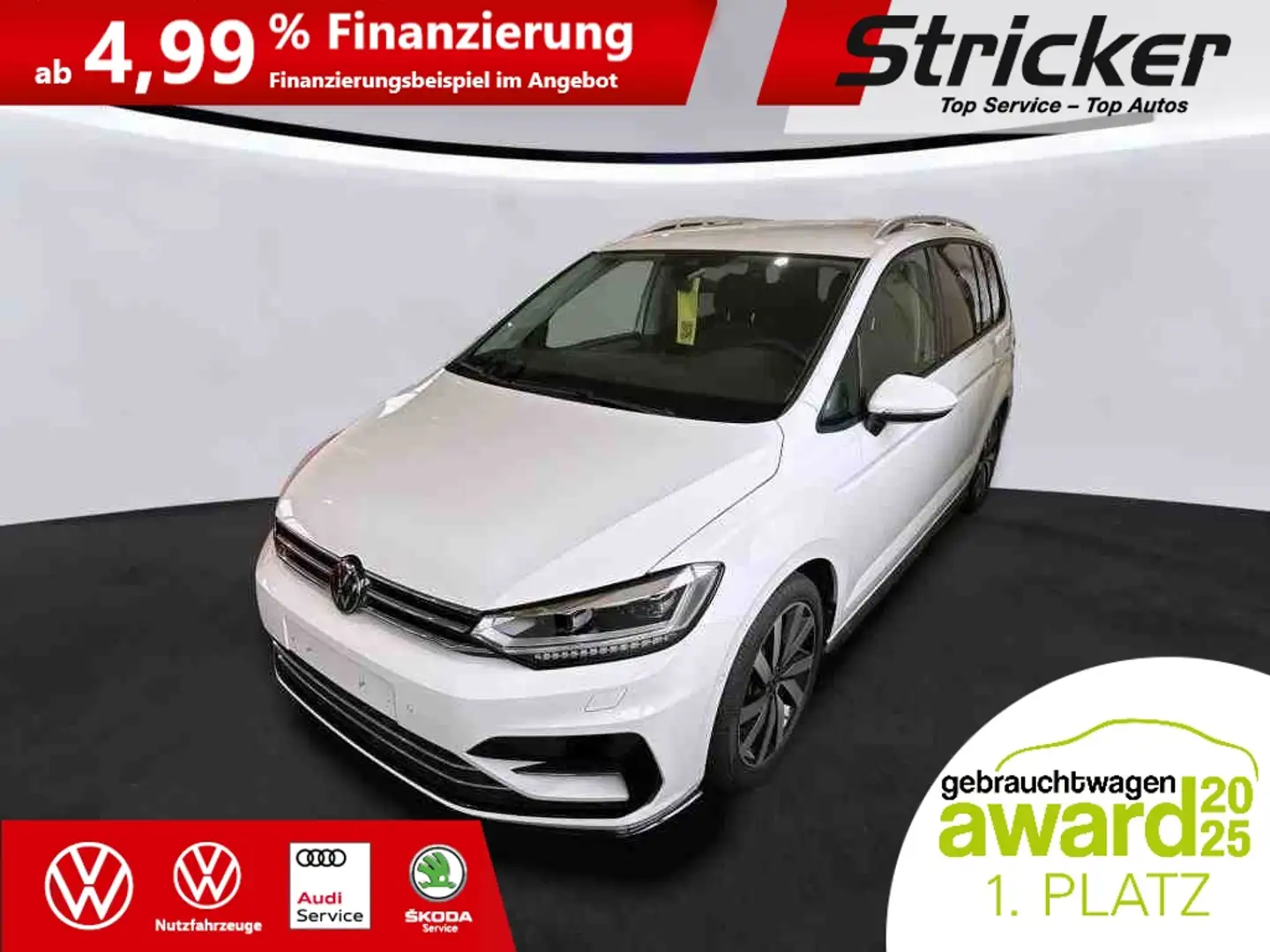 Volkswagen Touran R-Line 2.0TDI DSG 349,-ohne Anzahlung App-Connect Weiß - 2