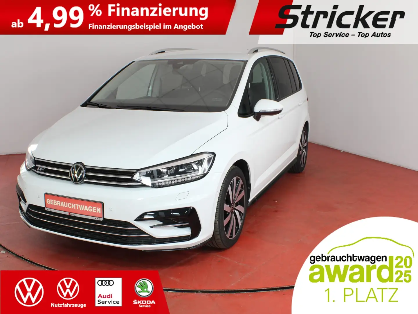 Volkswagen Touran R-Line 2.0TDI DSG 402,-ohne Anzahlung App-Connect Weiß - 1