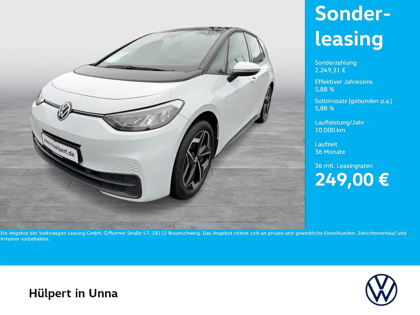 Volkswagen ID.3 Pro S WÄRMEPUMPE ACC LM19 NAVI SITZHEIZUNG Weiß - 1