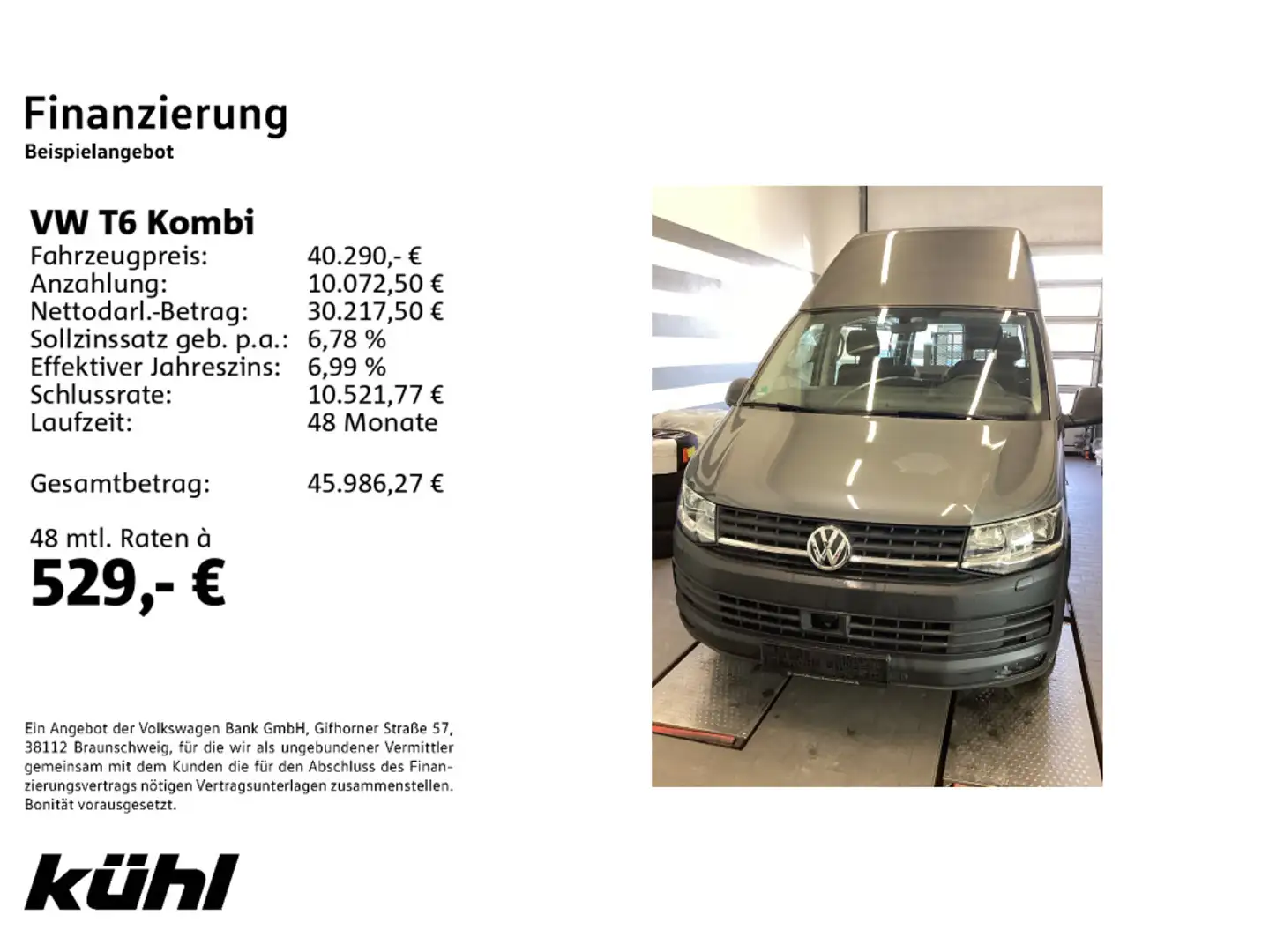 Volkswagen T6 Kombi 2.0 TDI Rollstuhlumbau Grau - 2