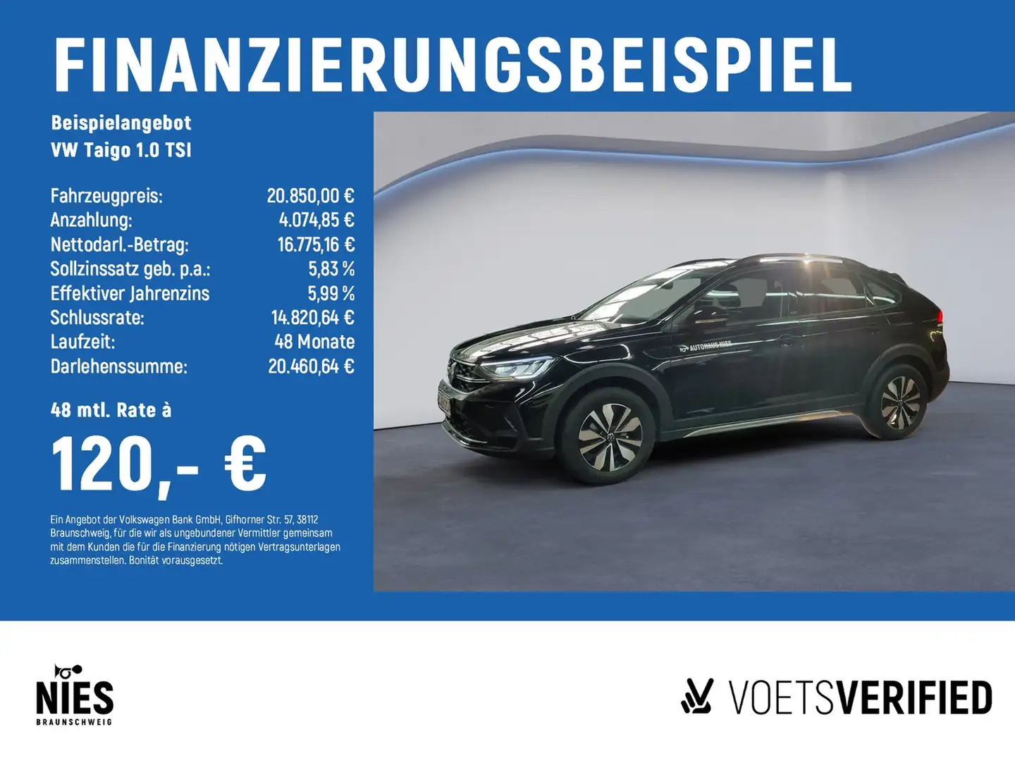 Volkswagen Taigo 1.0 TSI LED+App-Connect+Rear-View Schwarz - 2